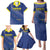Custom Curacao Football Family Matching Puletasi and Hawaiian Shirt La Familia Azul Go Champion