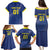 Custom Curacao Football Family Matching Puletasi and Hawaiian Shirt La Familia Azul Go Champion