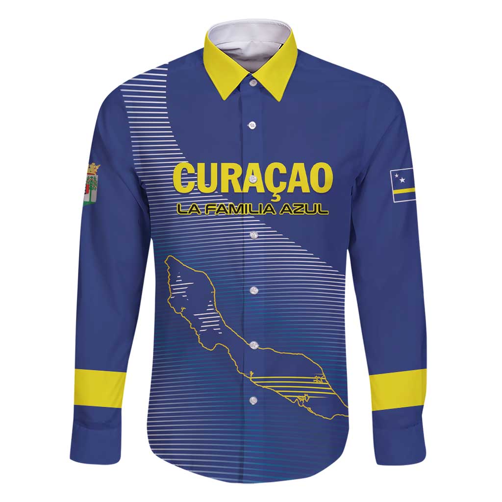 Custom Curacao Football Family Matching Short Sleeve Bodycon Dress and Hawaiian Shirt La Familia Azul Go Champion