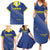 Custom Curacao Football Family Matching Summer Maxi Dress and Hawaiian Shirt La Familia Azul Go Champion