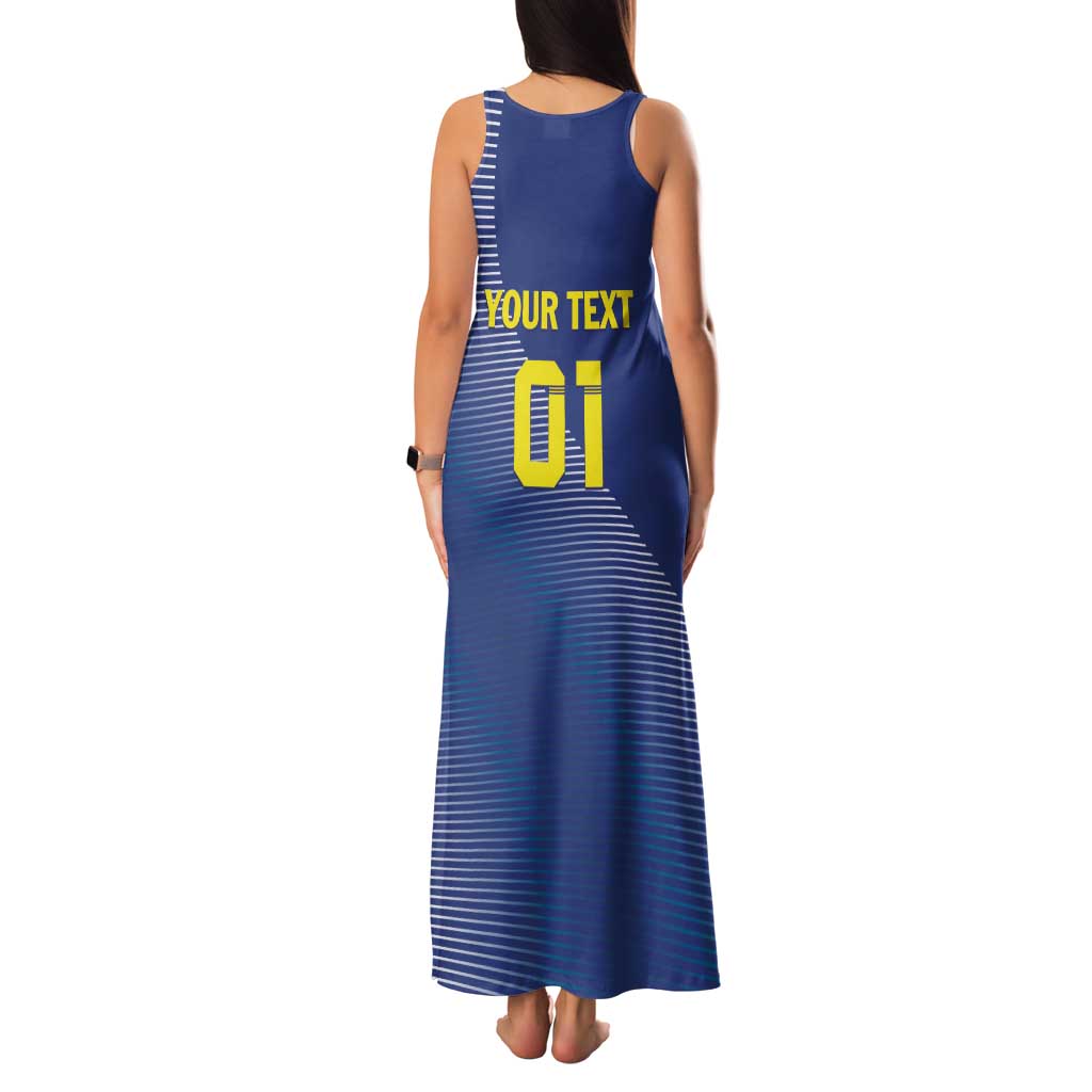 Custom Curacao Football Family Matching Tank Maxi Dress and Hawaiian Shirt La Familia Azul Go Champion