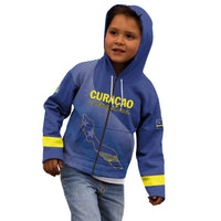 Custom Curacao Football Kid Hoodie La Familia Azul Go Champion
