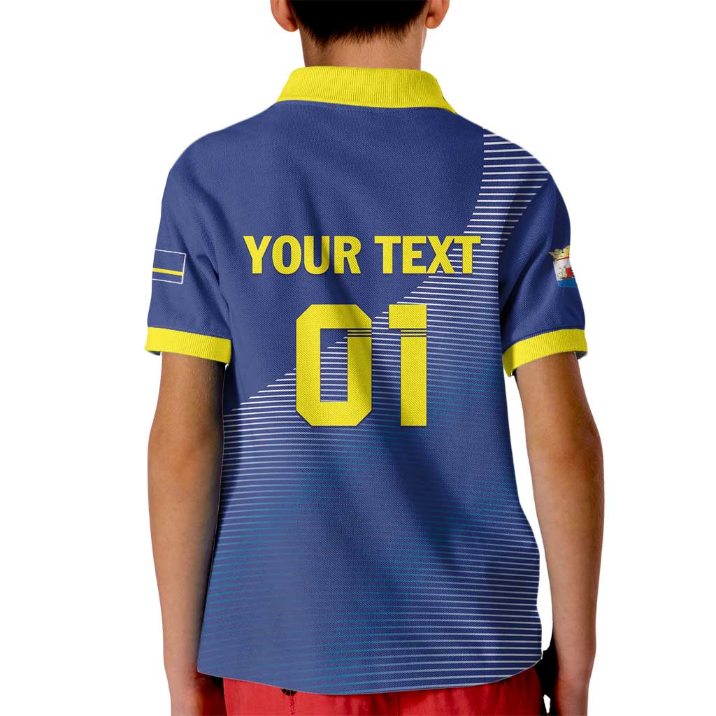 Custom Curacao Football Kid Polo Shirt La Familia Azul Go Champion