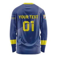 Custom Curacao Football Long Sleeve Shirt La Familia Azul Go Champion