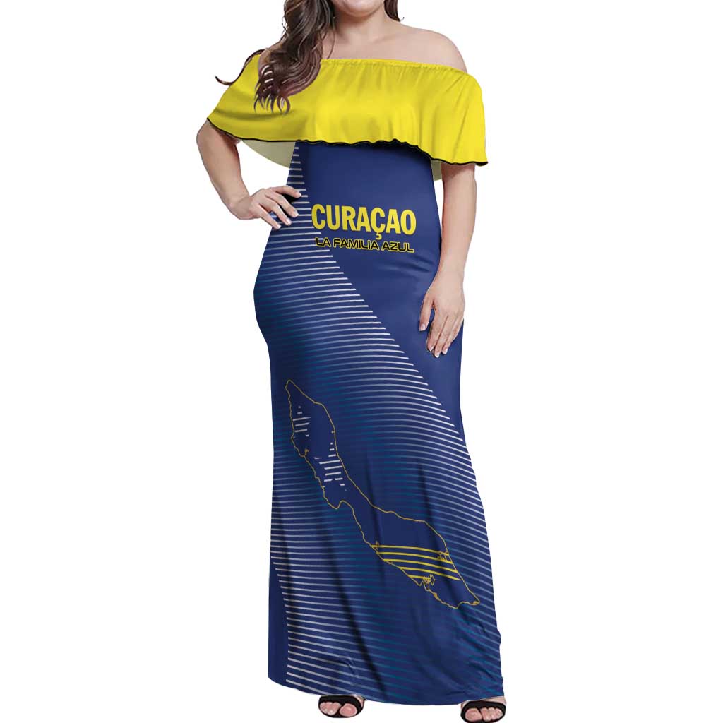 Custom Curacao Football Off Shoulder Maxi Dress La Familia Azul Go Champion