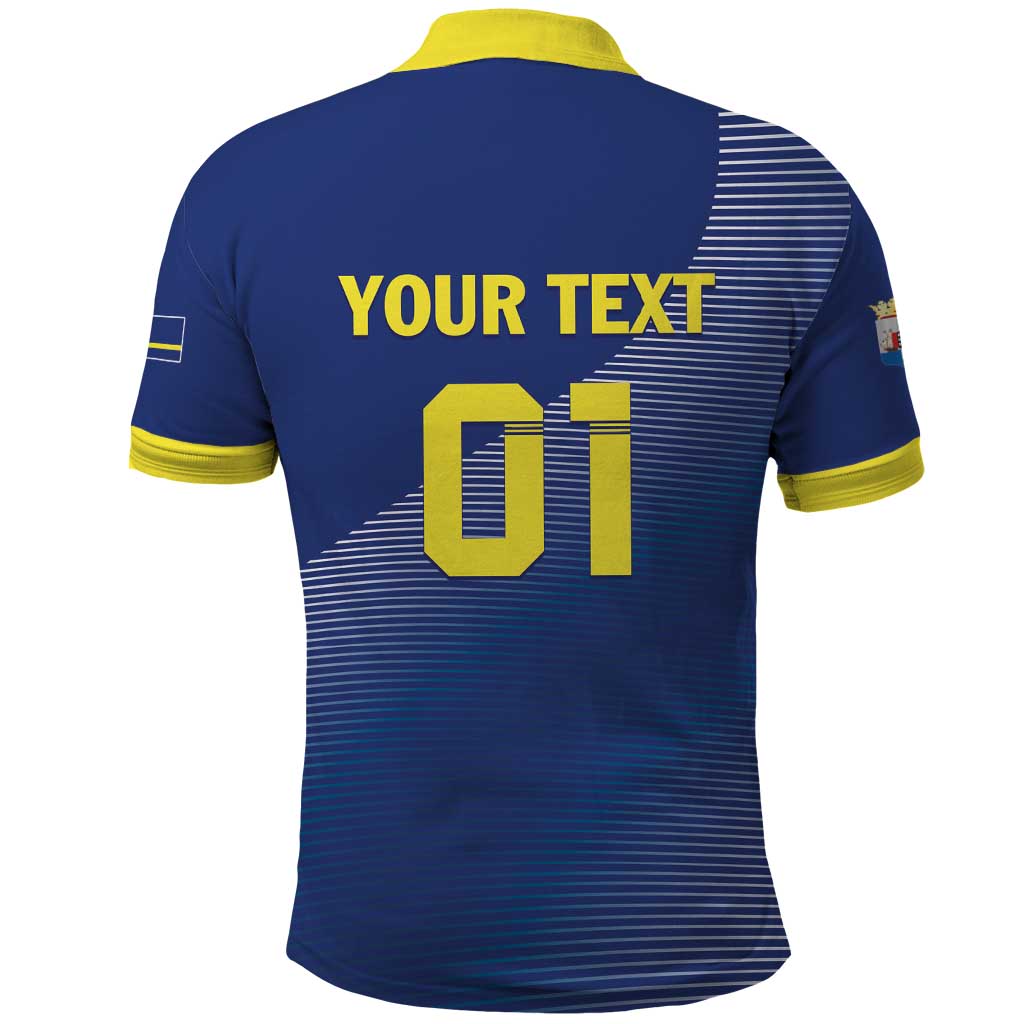 Custom Curacao Football Polo Shirt La Familia Azul Go Champion