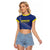 Custom Curacao Football Raglan Cropped T Shirt La Familia Azul Go Champion