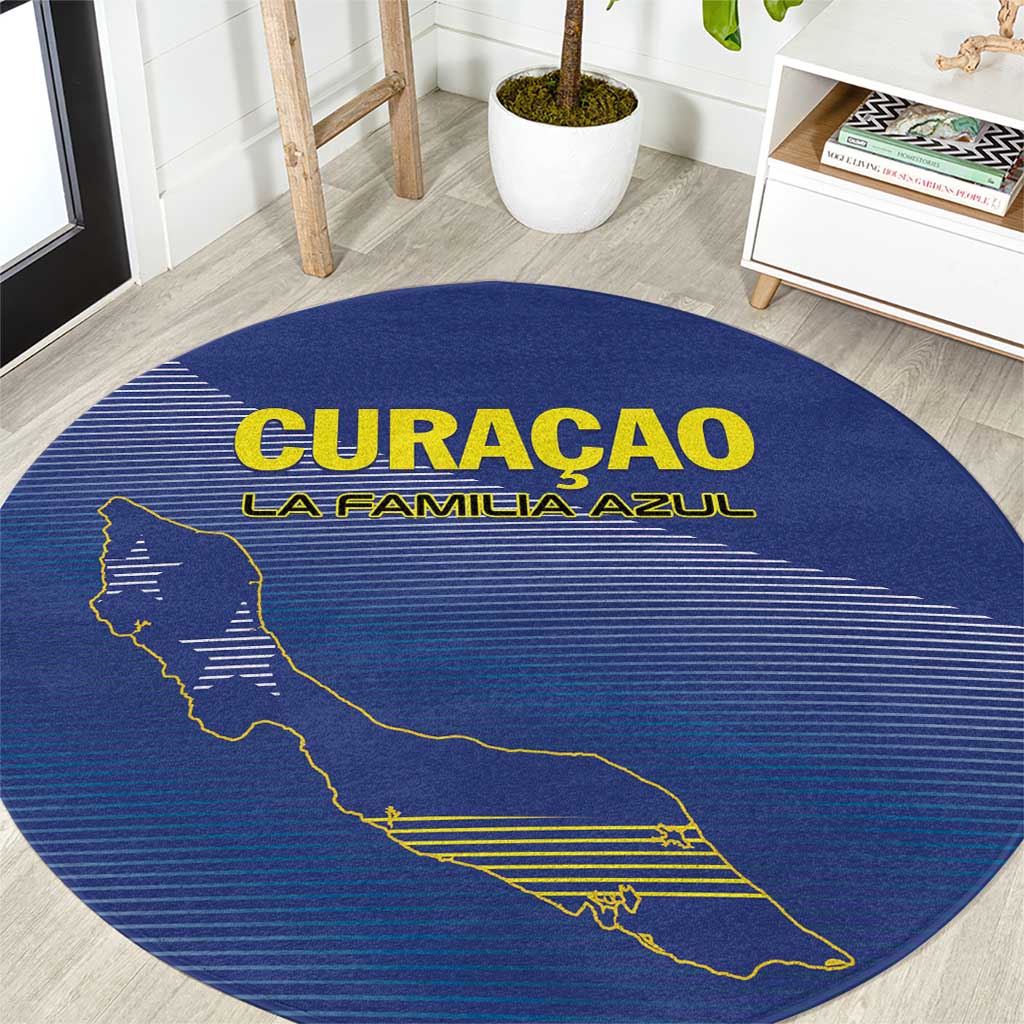 Curacao Football Round Carpet La Familia Azul Go Champion