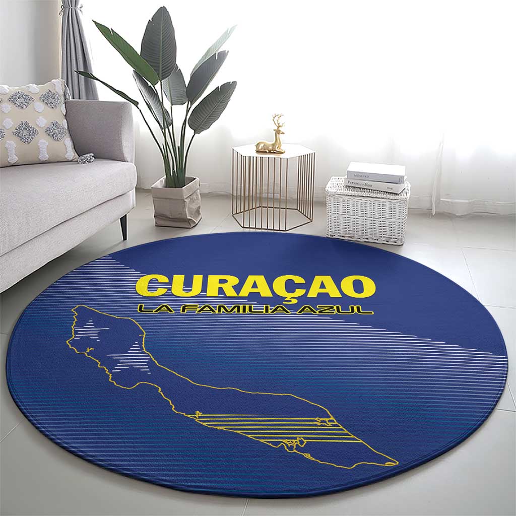 Curacao Football Round Carpet La Familia Azul Go Champion