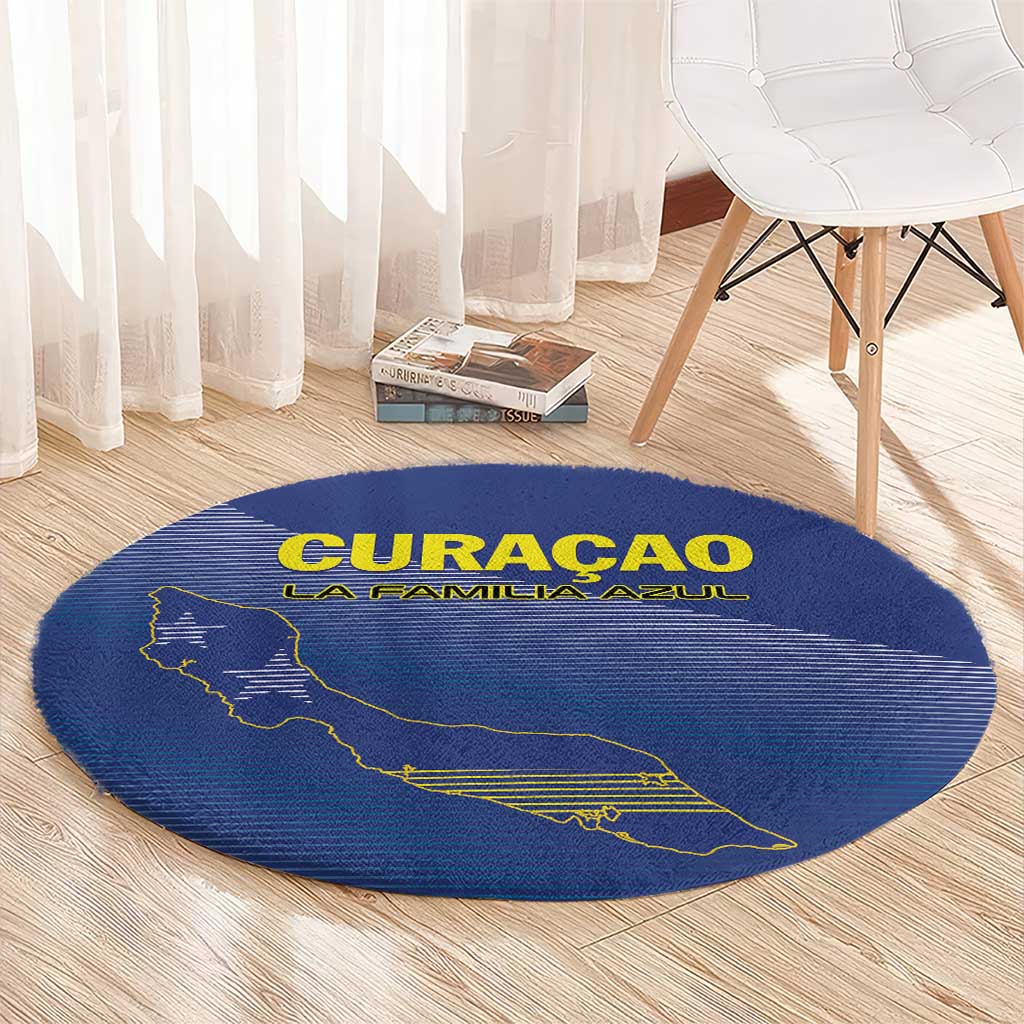 Curacao Football Round Carpet La Familia Azul Go Champion