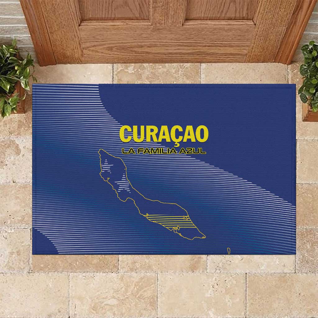 Curacao Football Rubber Doormat La Familia Azul Go Champion