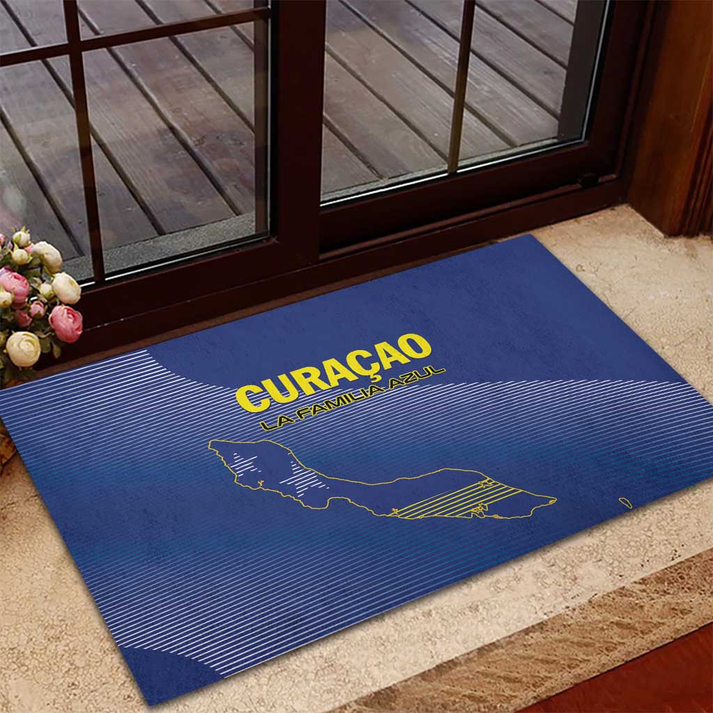 Curacao Football Rubber Doormat La Familia Azul Go Champion
