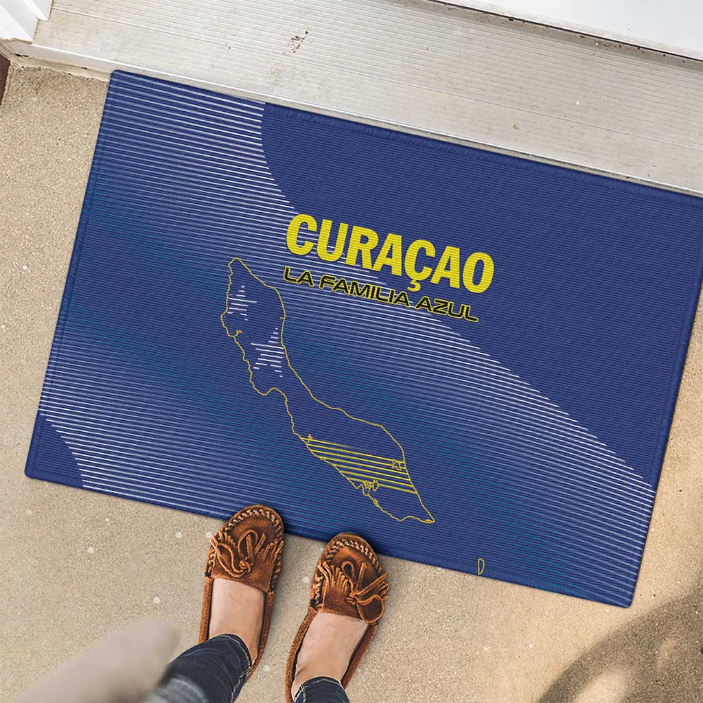 Curacao Football Rubber Doormat La Familia Azul Go Champion