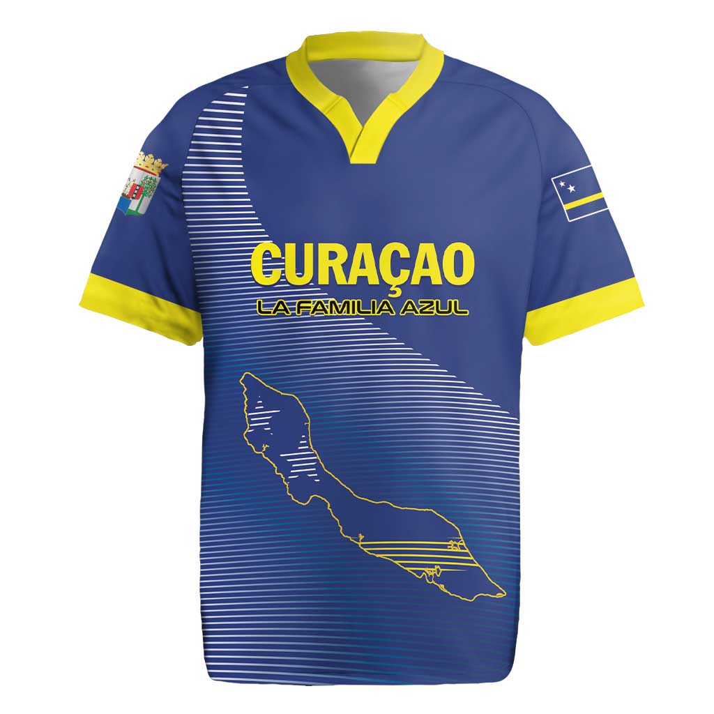 Custom Curacao Football Rugby Jersey La Familia Azul Go Champion