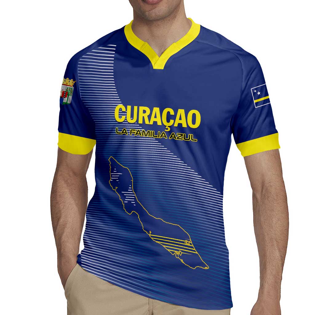 Custom Curacao Football Rugby Jersey La Familia Azul Go Champion