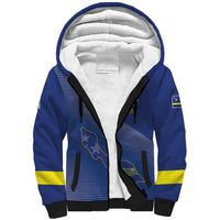 Custom Curacao Football Sherpa Hoodie La Familia Azul Go Champion