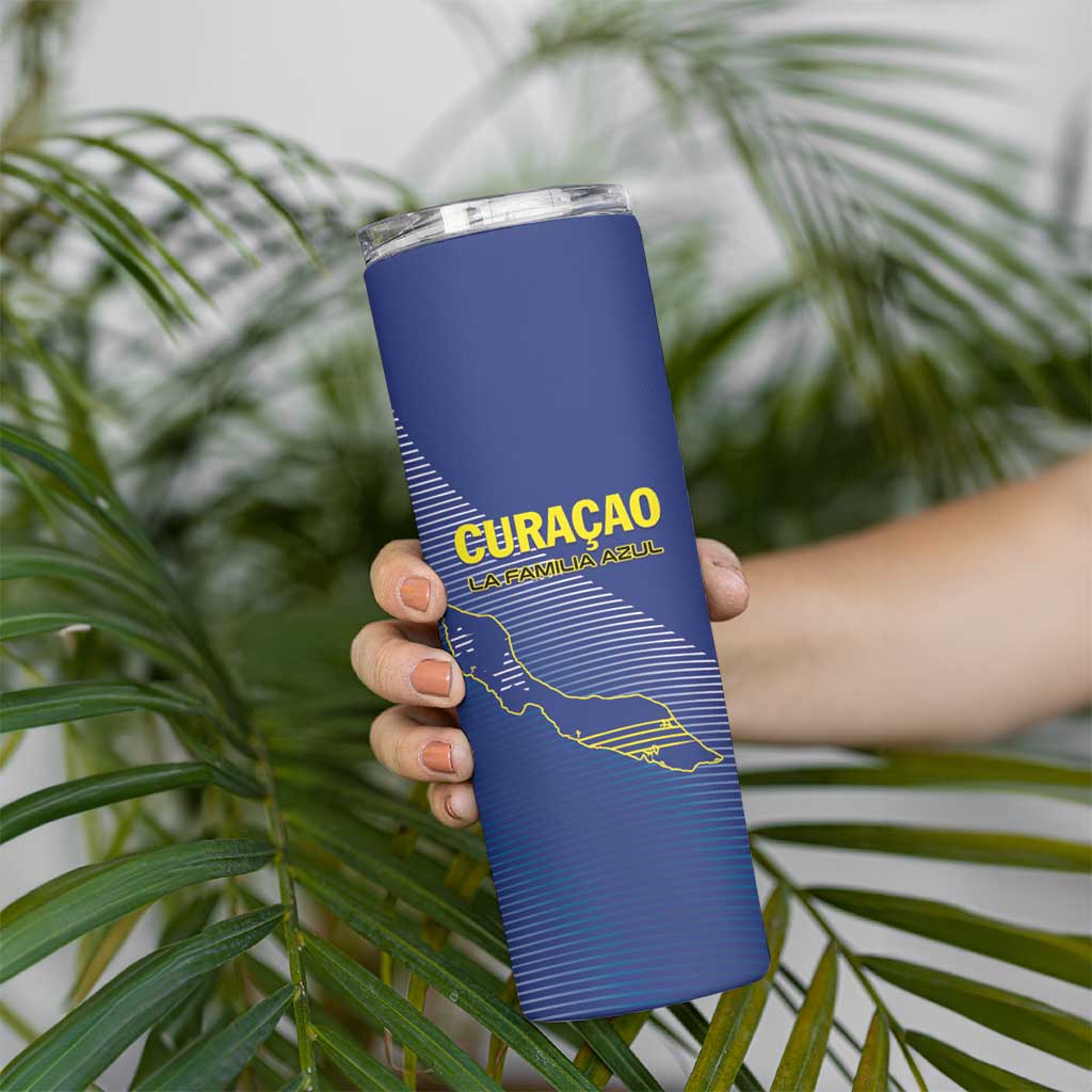 Custom Curacao Football Skinny Tumbler La Familia Azul Go Champion