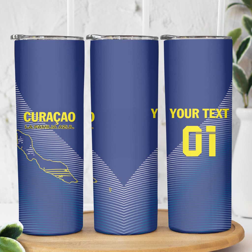 Custom Curacao Football Skinny Tumbler La Familia Azul Go Champion