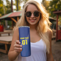 Custom Curacao Football Skinny Tumbler La Familia Azul Go Champion