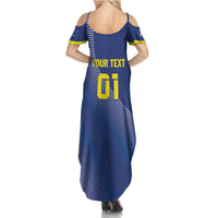 Custom Curacao Football Summer Maxi Dress La Familia Azul Go Champion