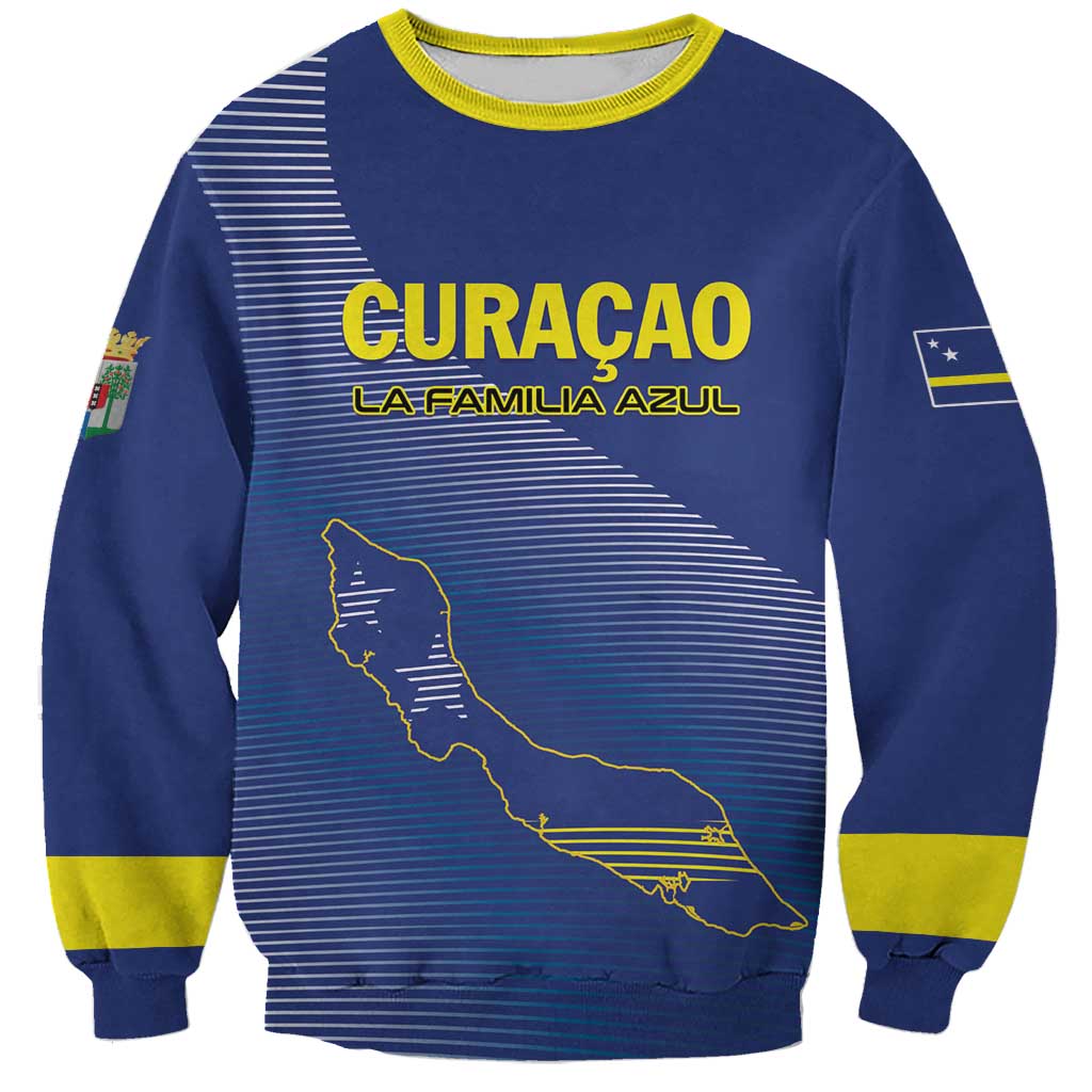 Custom Curacao Football Sweatshirt La Familia Azul Go Champion