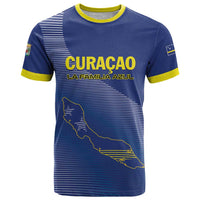 Custom Curacao Football T Shirt La Familia Azul Go Champion