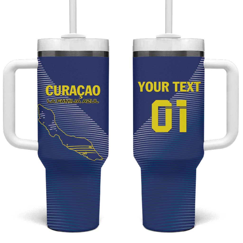 Custom Curacao Football Tumbler With Handle La Familia Azul Go Champion