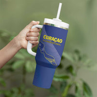Custom Curacao Football Tumbler With Handle La Familia Azul Go Champion
