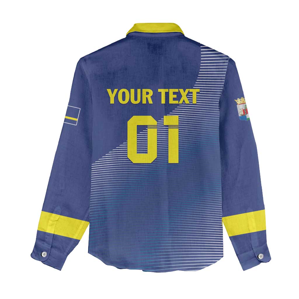 Custom Curacao Football Women Casual Shirt La Familia Azul Go Champion