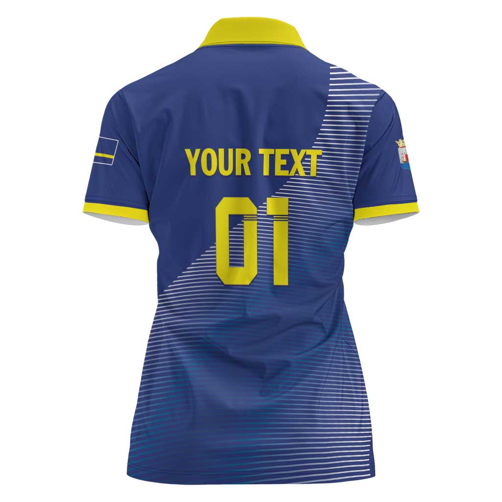 Custom Curacao Football Women Polo Shirt La Familia Azul Go Champion