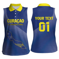 Custom Curacao Football Women Sleeveless Polo Shirt La Familia Azul Go Champion