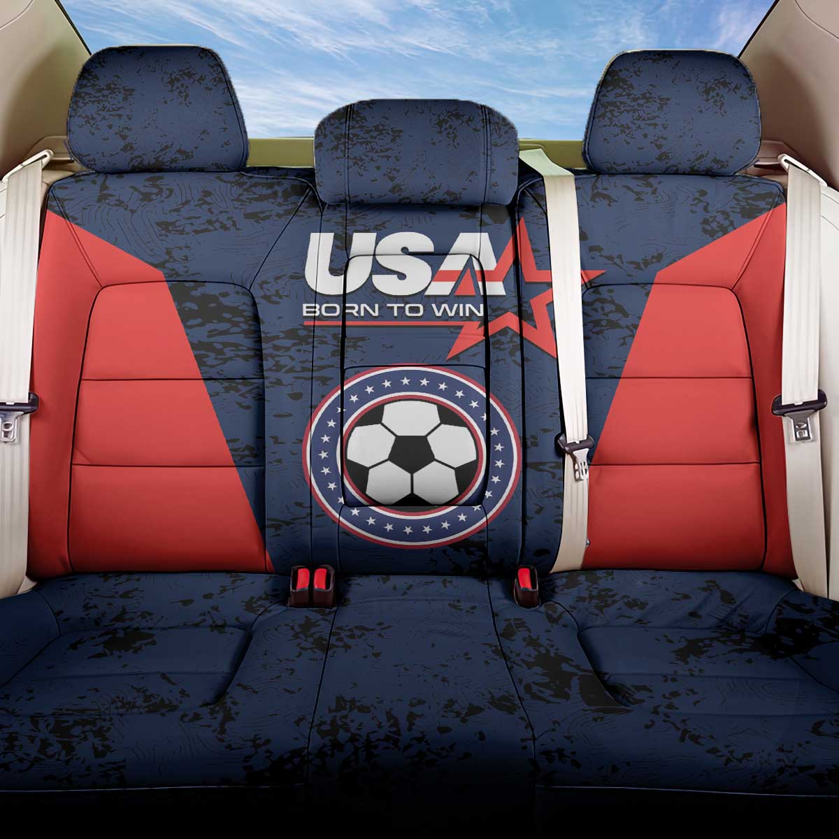 USA Soccer Team Back Car Seat Cover Born To Win