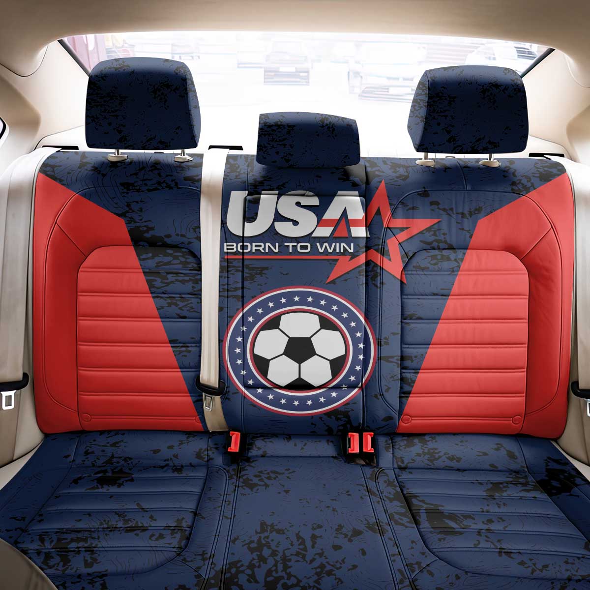 USA Soccer Team Back Car Seat Cover Born To Win