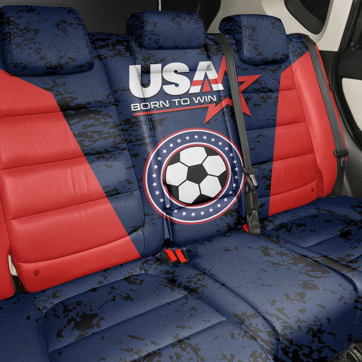 USA Soccer Team Back Car Seat Cover Born To Win