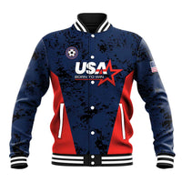 Custom USA Soccer Team Baseball Jacket Born To Win