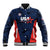 Custom USA Soccer Team Baseball Jacket Born To Win