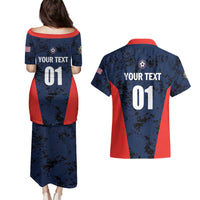 Custom USA Soccer Team Couples Matching Puletasi and Hawaiian Shirt Born To Win