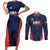 Custom USA Soccer Team Couples Matching Short Sleeve Bodycon Dress and Long Sleeve Button Shirt Born To Win