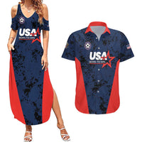 Custom USA Soccer Team Couples Matching Summer Maxi Dress and Hawaiian Shirt Born To Win