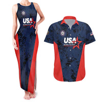 Custom USA Soccer Team Couples Matching Tank Maxi Dress and Hawaiian Shirt Born To Win