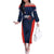 Custom USA Soccer Team Family Matching Off The Shoulder Long Sleeve Dress and Hawaiian Shirt Born To Win