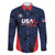 Custom USA Soccer Team Family Matching Off Shoulder Maxi Dress and Hawaiian Shirt Born To Win