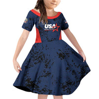 Custom USA Soccer Team Family Matching Off Shoulder Short Dress and Hawaiian Shirt Born To Win