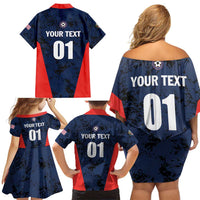 Custom USA Soccer Team Family Matching Off Shoulder Short Dress and Hawaiian Shirt Born To Win