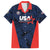 Custom USA Soccer Team Family Matching Off Shoulder Short Dress and Hawaiian Shirt Born To Win