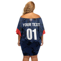 Custom USA Soccer Team Family Matching Off Shoulder Short Dress and Hawaiian Shirt Born To Win