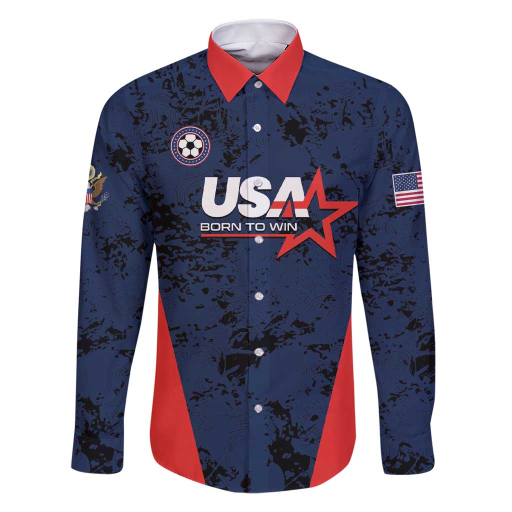 Custom USA Soccer Team Family Matching Short Sleeve Bodycon Dress and Hawaiian Shirt Born To Win