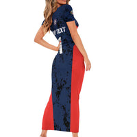 Custom USA Soccer Team Family Matching Short Sleeve Bodycon Dress and Hawaiian Shirt Born To Win