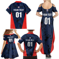 Custom USA Soccer Team Family Matching Summer Maxi Dress and Hawaiian Shirt Born To Win