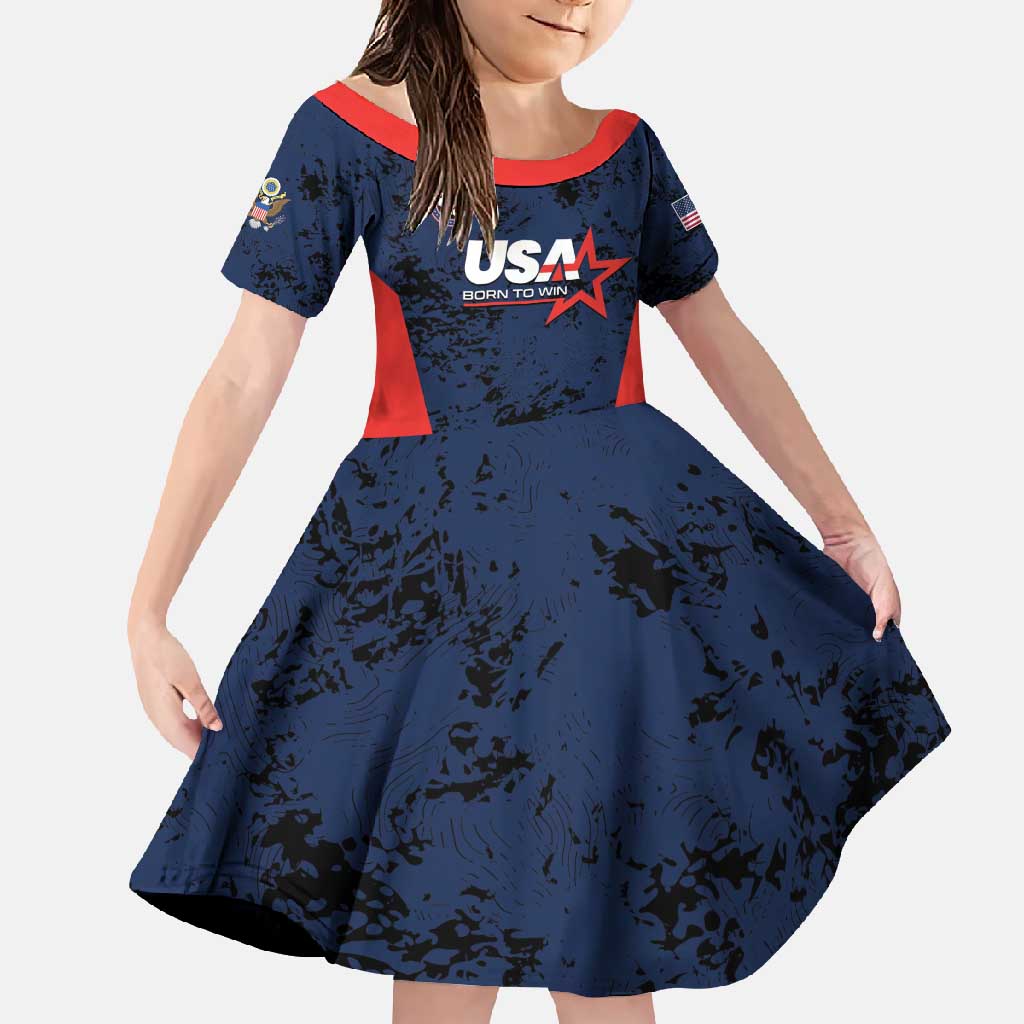 Custom USA Soccer Team Family Matching Tank Maxi Dress and Hawaiian Shirt Born To Win